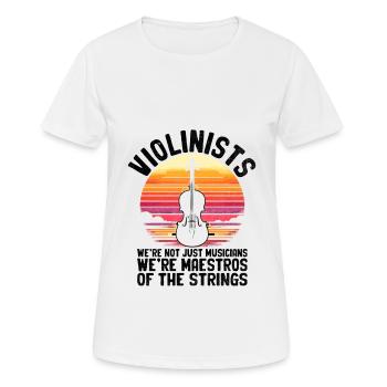 Violonistes, nous ne sommes pas seulement des musiciens, nous sommes des maestros - T-shirt respirant Femme - blanc - Devant - AI Model Female 172 dark (172cm)