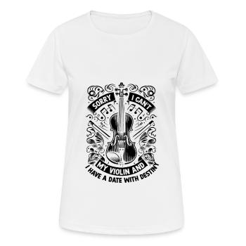 Désolé, je ne peux pas mon violon et j’ai un rendez-vous avec Des - T-shirt respirant Femme - blanc - Devant - AI Model Female 172 dark (172cm)