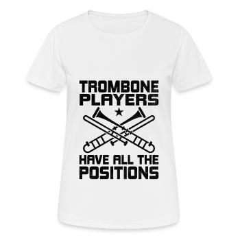 Posaunist Posaunist Marching Band Posaune - Frauen T-Shirt atmungsaktiv - Weiß - Vorne - AI Model Female 172 dark (172cm)