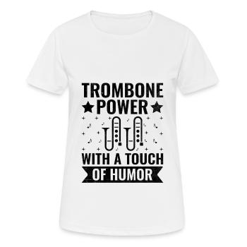 Posaunist Posaunist Marching Band Posaune - Frauen T-Shirt atmungsaktiv - Weiß - Vorne - AI Model Female 172 dark (172cm)