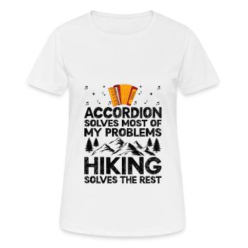 Accordion Solves Most Of My Problems Hiking Solves - Women's Breathable T-Shirt - white - Front - AI Model Female 172 dark (172cm)