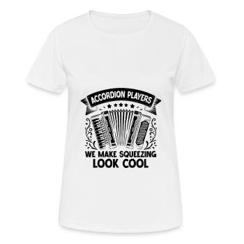 Akkordeonspieler Wir machen das Quetschen cool aussehen acco - Frauen T-Shirt atmungsaktiv - Weiß - Vorne - AI Model Female 172 dark (172cm)