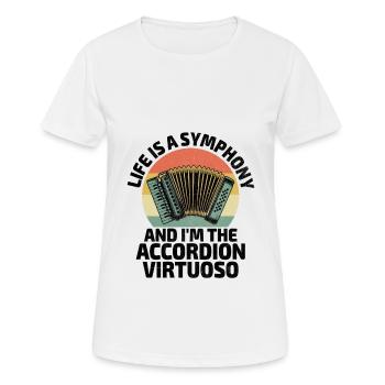 Life Is A Symphony And I'm The Accordion Virtuoso - Women's Breathable T-Shirt - white - Front - AI Model Female 172 dark (172cm)