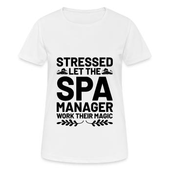 SPA Manager Job Wellness Funny SPA Management Sayi - Women's Breathable T-Shirt - white - Front - AI Model Female 172 dark (172cm)