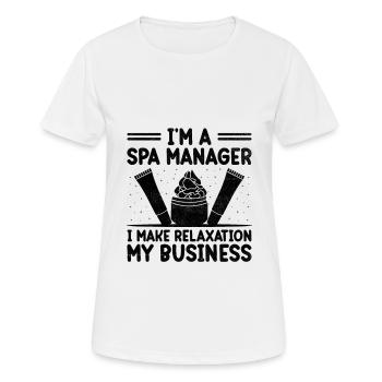 SPA Manager Job Wellness Funny SPA Management Sayi - Women's Breathable T-Shirt - white - Front - AI Model Female 172 dark (172cm)
