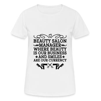 SPA Manager Job Wellness Funny SPA Management Sayi - Women's Breathable T-Shirt - white - Front - AI Model Female 172 dark (172cm)