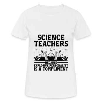 Professeur de sciences Professeur d’école Biologie Chimie P - T-shirt respirant Femme - blanc - Devant - AI Model Female 172 dark (172cm)