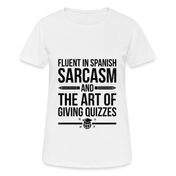 Professeur de langues étrangères École Professeurs de langues - T-shirt respirant Femme - blanc - Devant - AI Model Female 172 dark (172cm)