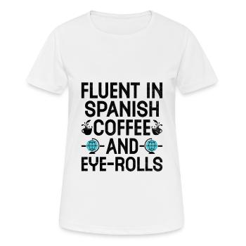 Professeur de langues étrangères École Professeurs de langues - T-shirt respirant Femme - blanc - Devant - AI Model Female 172 dark (172cm)
