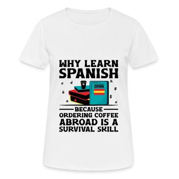 Professeur de langues étrangères École Professeurs de langues - T-shirt respirant Femme - blanc - Devant - AI Model Female 172 dark (172cm)