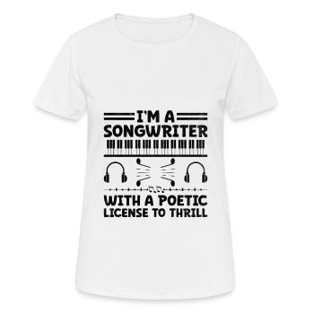 Musicien Auteur-compositeur Chanteur Musicien Musique Musique Pr - T-shirt respirant Femme - blanc - Devant - AI Model Female 172 dark (172cm)
