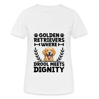 Golden Retrievers où la bave rencontre la dignité GR Dog - T-shirt respirant Femme - blanc - Devant - AI Model Female 172 dark (172cm)