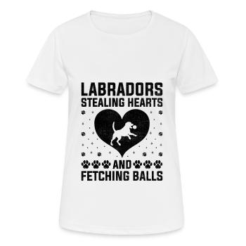 Labradore Stehlen Herzen Und Apportieren Bälle Lab R - Frauen T-Shirt atmungsaktiv - Weiß - Vorne - AI Model Female 172 dark (172cm)