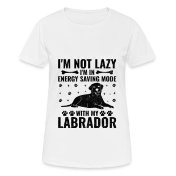 Je ne suis pas paresseux Je suis en mode économie d’énergie avec mon labo - T-shirt respirant Femme - blanc - Devant - AI Model Female 172 dark (172cm)