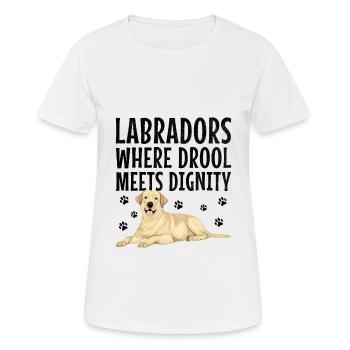 Labradors où la bave rencontre la dignité Labrador Retri - T-shirt respirant Femme - blanc - Devant - AI Model Female 172 dark (172cm)