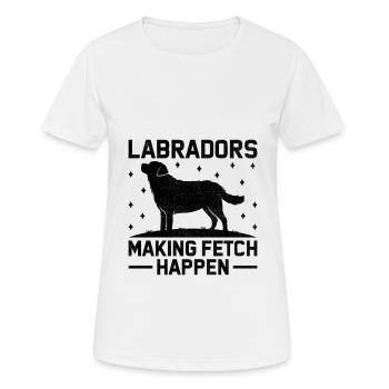 Labradore, Die Das Apportieren Möglich Machen Labrador Retriever L - Frauen T-Shirt atmungsaktiv - Weiß - Vorne - AI Model Female 172 dark (172cm)