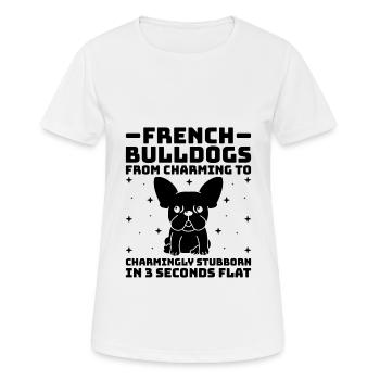 Les bouledogues français : du charmant au charmant stubbo - T-shirt respirant Femme - blanc - Devant - AI Model Female 172 dark (172cm)