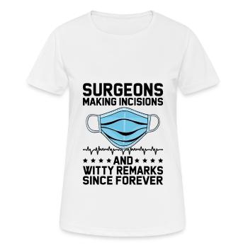 Chirurgiens pratiquant des incisions et des remarques spirituelles depuis - T-shirt respirant Femme - blanc - Devant - AI Model Female 172 dark (172cm)
