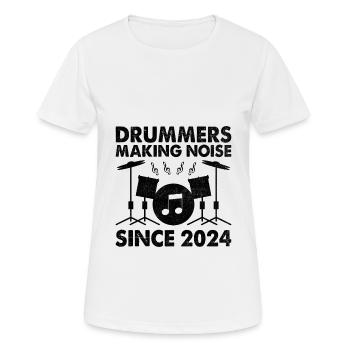 Trommler, die seit 2024 Lärm machen Drumming Drum Dru - Frauen T-Shirt atmungsaktiv - Weiß - Vorne - AI Model Female 172 dark (172cm)