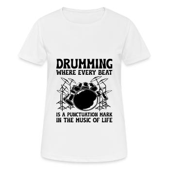Tambourinage où chaque battement est un signe de ponctuation - T-shirt respirant Femme - blanc - Devant - AI Model Female 172 dark (172cm)