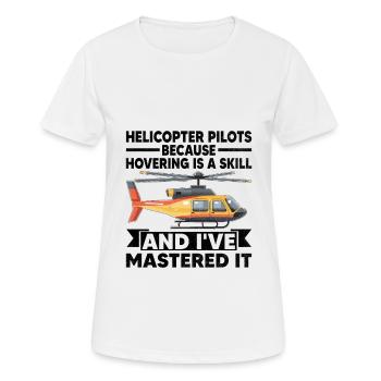 Hubschrauberpiloten, weil das Schweben eine Herausforderung ist - Frauen T-Shirt atmungsaktiv - Weiß - Vorne - AI Model Female 172 dark (172cm)