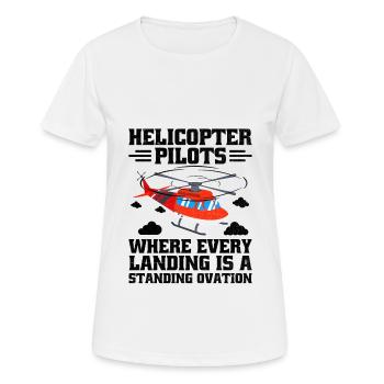 Hubschrauberpiloten, bei denen jede Landung ein Stellvertreter ist - Frauen T-Shirt atmungsaktiv - Weiß - Vorne - AI Model Female 172 dark (172cm)
