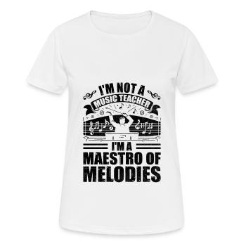 Je ne suis pas un professeur de musique, je suis un maestro des mélodies - T-shirt respirant Femme - blanc - Devant - AI Model Female 172 dark (172cm)