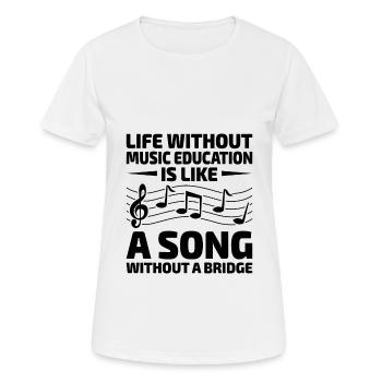 Ein Leben ohne musikalische Bildung ist wie ein Lied ohne - Frauen T-Shirt atmungsaktiv - Weiß - Vorne - AI Model Female 172 dark (172cm)