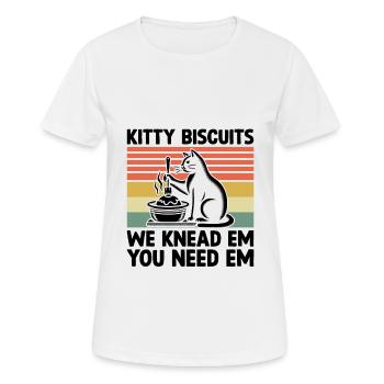 Kitty Biscuits We Knead Em You Need Em Baking Bake - Women's Breathable T-Shirt - white - Front - AI Model Female 172 dark (172cm)
