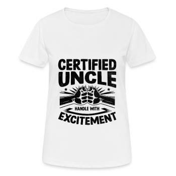 Zertifizierter Onkel Griff mit Begeisterung Familie Uncl - Frauen T-Shirt atmungsaktiv - Weiß - Vorne - AI Model Female 172 dark (172cm)
