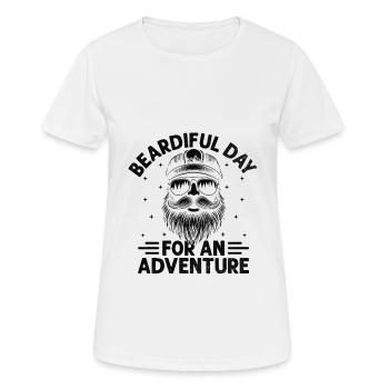 Bärtiger Vater für ein Abenteuer Bart Gesichtsbehaarung - Frauen T-Shirt atmungsaktiv - Weiß - Vorne - AI Model Female 172 dark (172cm)