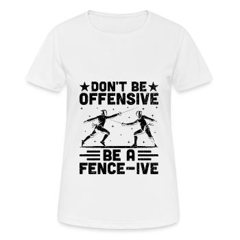 Seien Sie nicht beleidigend, seien Sie ein fechtbares Fechtschwert - Frauen T-Shirt atmungsaktiv - Weiß - Vorne - AI Model Female 172 dark (172cm)