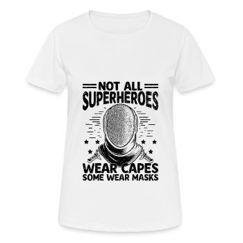 Not All Superheroes Wear Capes Some Wear Masks - Women's Breathable T-Shirt - white - Front - AI Model Female 172 dark (172cm)