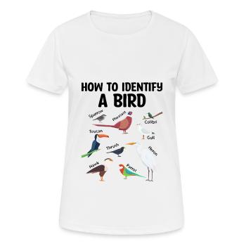 Comment identifier un ornithologue ornithologue - T-shirt respirant Femme - blanc - Devant - AI Model Female 172 dark (172cm)
