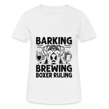 Aboyement Brassage Boxer Régner Amateur de café Chien - T-shirt respirant Femme - blanc - Devant - AI Model Female 172 dark (172cm)
