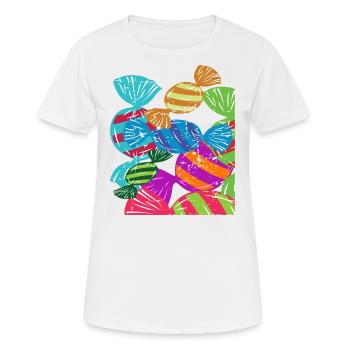 Bonbons - T-shirt respirant Femme - blanc - Devant - AI Model Female 172 dark (172cm)
