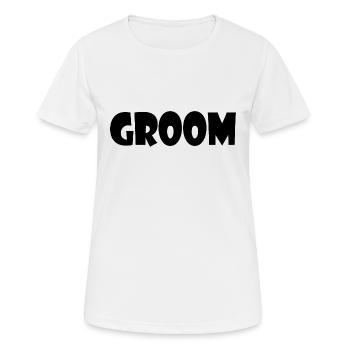 Groom - Frauen T-Shirt atmungsaktiv - Weiß - Vorne - AI Model Female 172 dark (172cm)