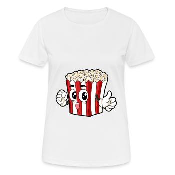 Popcorn manger cadeau gourmand - T-shirt respirant Femme - blanc - Devant - AI Model Female 172 dark (172cm)