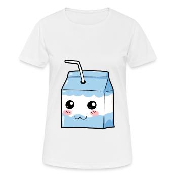 Milch Erfrischung Getränk Trinken Geschenk - Frauen T-Shirt atmungsaktiv - Weiß - Vorne - AI Model Female 172 dark (172cm)