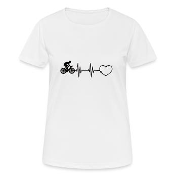 Rennrad Herzschlag Radrennen Fahrradrennen Puls - Frauen T-Shirt atmungsaktiv - Weiß - Vorne - AI Model Female 172 dark (172cm)