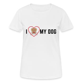 I love my dog! - Frauen T-Shirt atmungsaktiv - Weiß - Vorne - AI Model Female 172 dark (172cm)