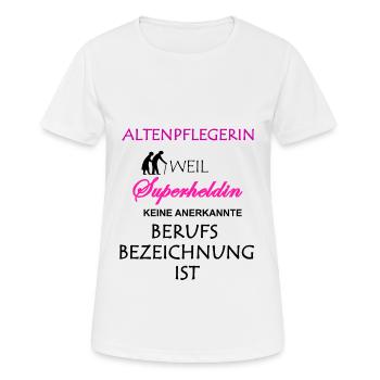 Altenpflegerin - Frauen T-Shirt atmungsaktiv - Weiß - Vorne - AI Model Female 172 dark (172cm)