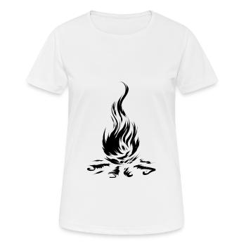 feu de camp - T-shirt respirant Femme - blanc - Devant - AI Model Female 172 dark (172cm)