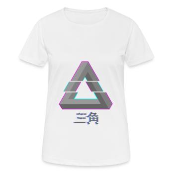 Triangle de Penrose - Glitch Vaporwave - T-shirt respirant Femme - blanc - Devant - AI Model Female 172 dark (172cm)