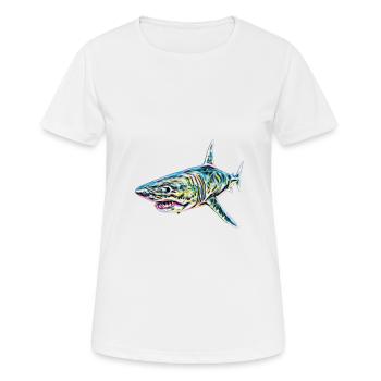 Requin - T-shirt respirant Femme - blanc - Devant - AI Model Female 172 dark (172cm)