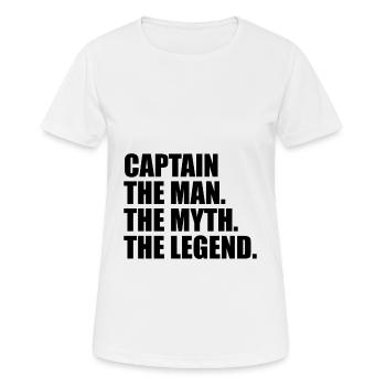 Captain: Man - Myth - Legend - Frauen T-Shirt atmungsaktiv - Weiß - Vorne - AI Model Female 172 dark (172cm)