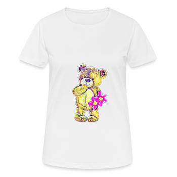 ours en peluche - T-shirt respirant Femme - blanc - Devant - AI Model Female 172 dark (172cm)