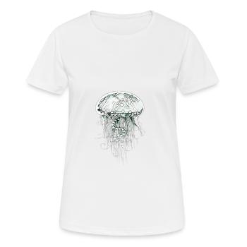 méduse - T-shirt respirant Femme - blanc - Devant - AI Model Female 172 dark (172cm)