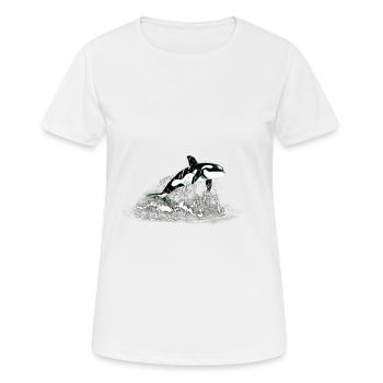 Killer whale - Women's Breathable T-Shirt - white - Front - AI Model Female 172 dark (172cm)