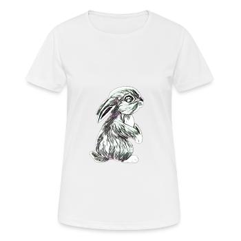 lièvre - T-shirt respirant Femme - blanc - Devant - AI Model Female 172 dark (172cm)